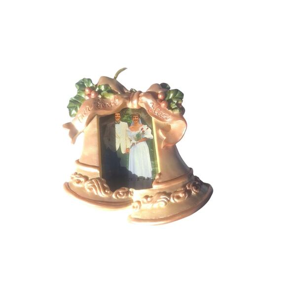 House Of Lloyd Our First Year Pink Wedding Bells Ornament Picture Frame Stand 94 - Picture 3 of 5